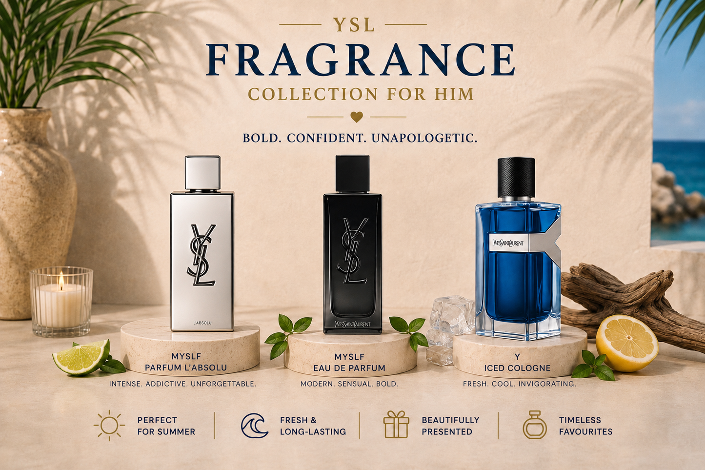 YSL fragrance collection for him | YSL gift set for him